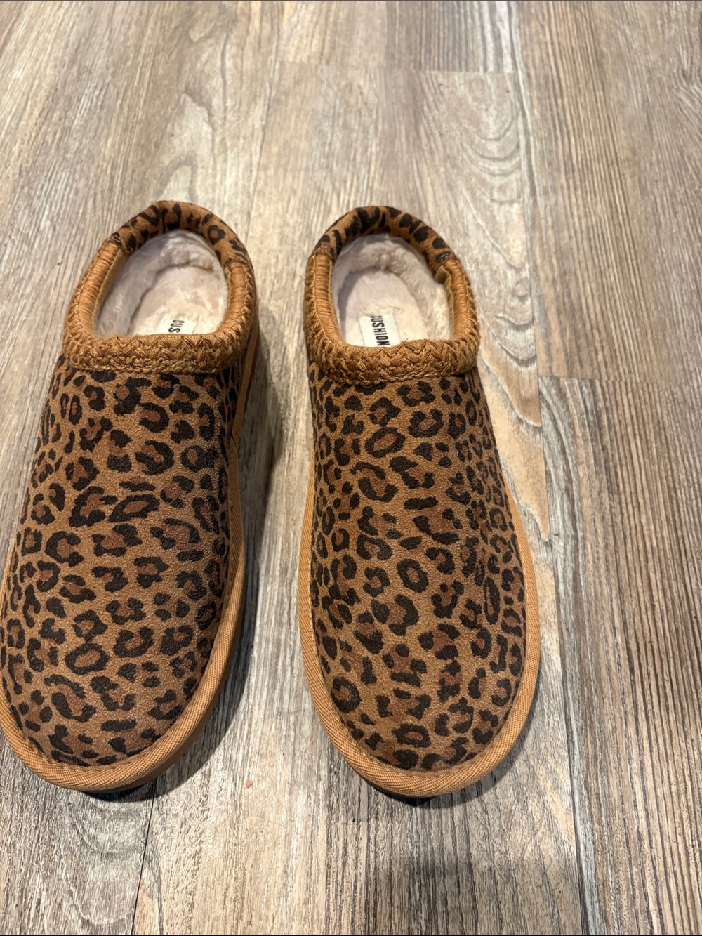Ladies Leopard Print Cozy Slip-On slippers for indoor or outdoor - Brown